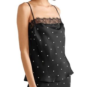 ANINE BING Monroe polka dot lace silk camisole ✨